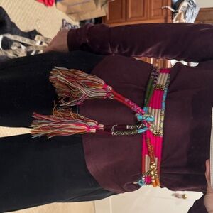 Anthropologie Multicolor Tassel Belt
